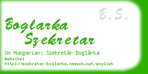 boglarka szekretar business card