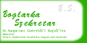 boglarka szekretar business card